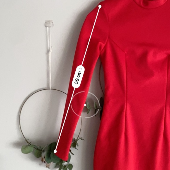 Niki Minaj x  For H&M fitted long sleeve dress red orange size xs form fitting - Picture 8 of 14